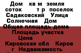 Дом 50кв.м. земля 7 соток =1800 т.р. поселок Садаковский › Улица ­ Солнечная › Дом ­ 15 › Общая площадь дома ­ 50 › Площадь участка ­ 7 › Цена ­ 1 650 000 - Кировская обл., Киров г. Недвижимость » Дома, коттеджи, дачи продажа   